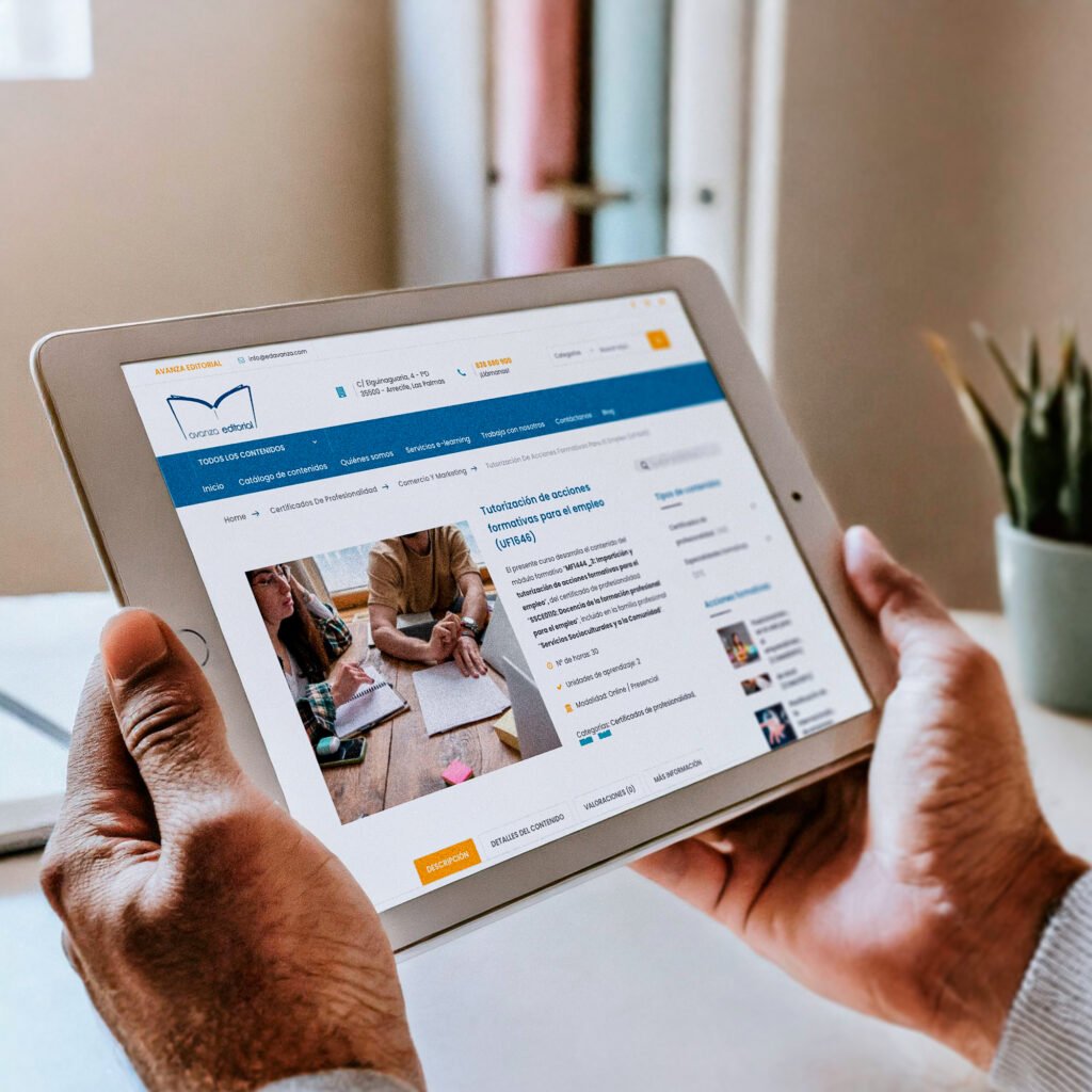 Página web realizada para empresa de formación