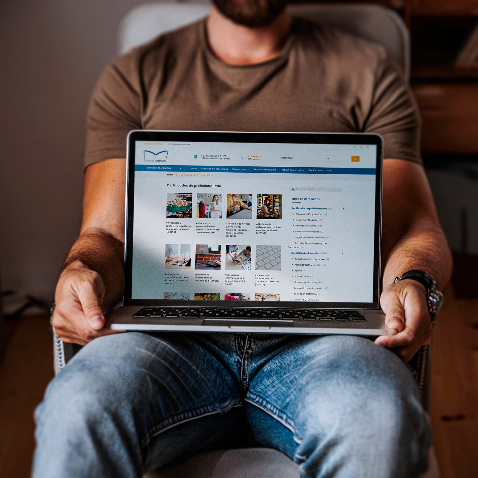 Página web realizada para empresa de formación