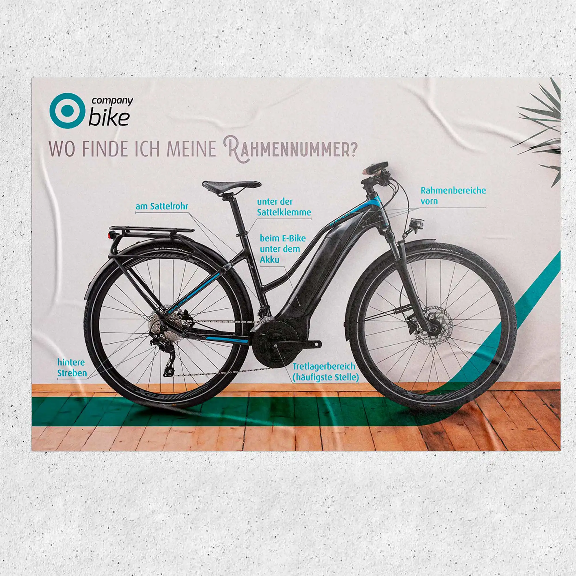 Cartel informativo de Company Bike: dónde encontrar el número de bastidor de la bici