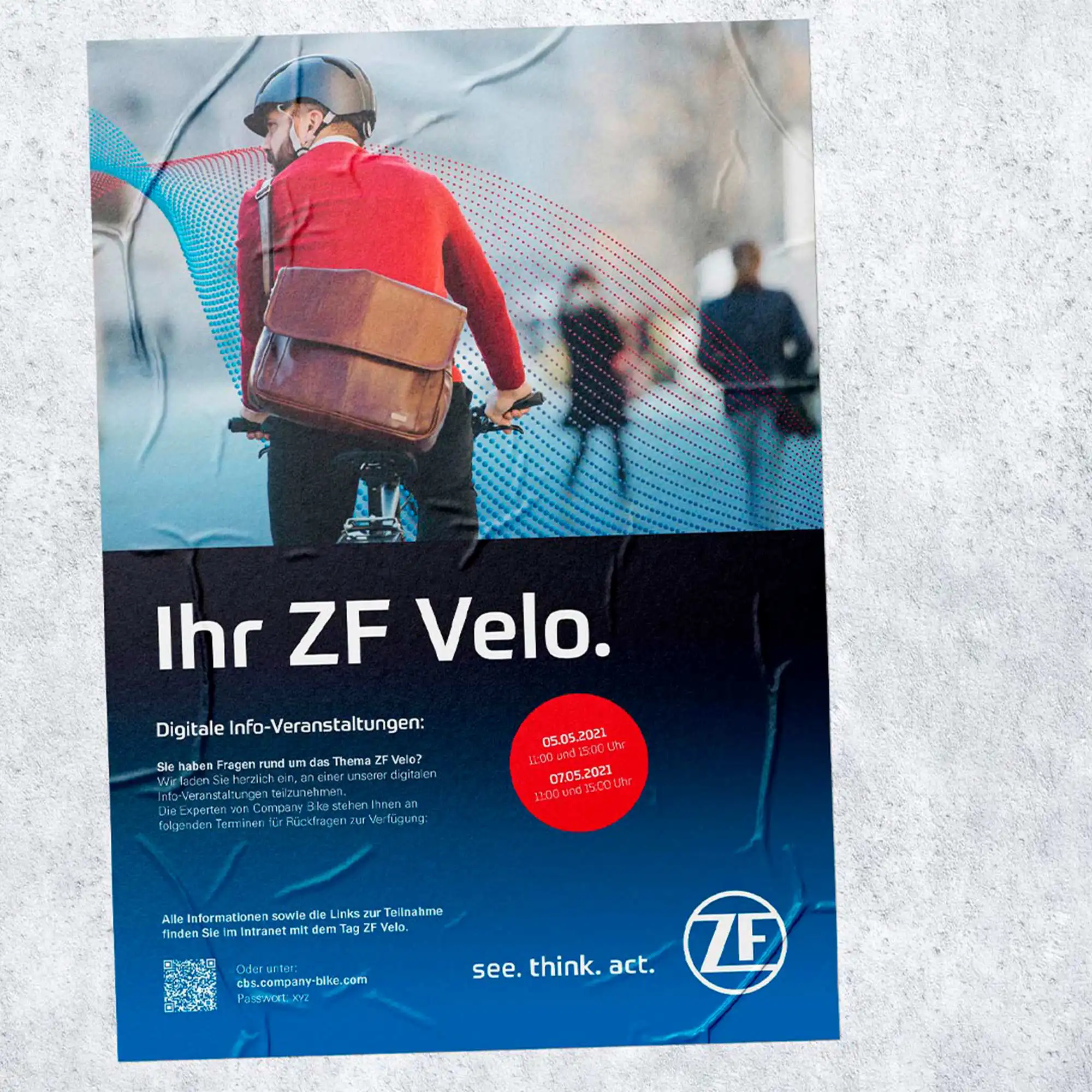 Cartel de la campaña Ihr ZF Velo de Company Bike para empleados de ZF