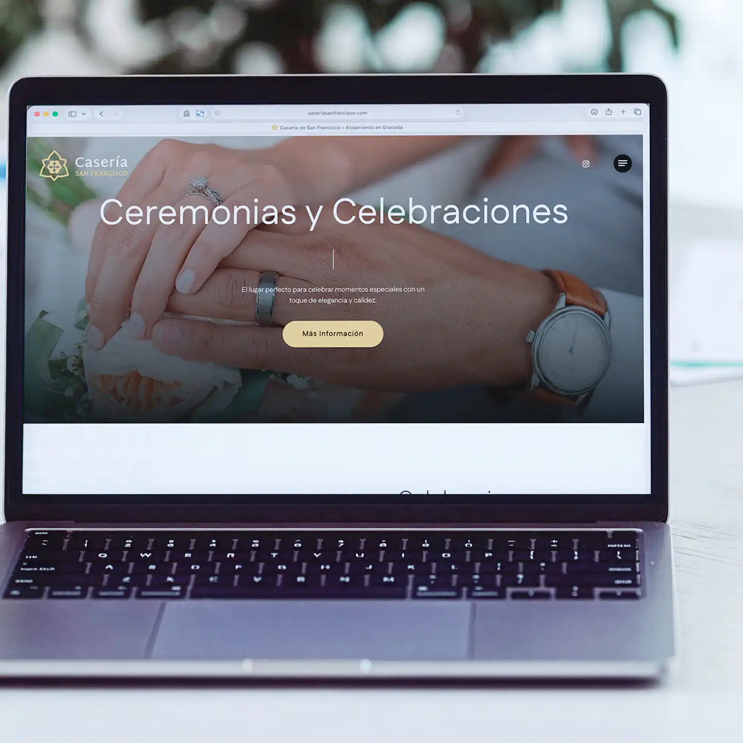 Página de ceremonias y celebraciones de la web de Casería San Francisco