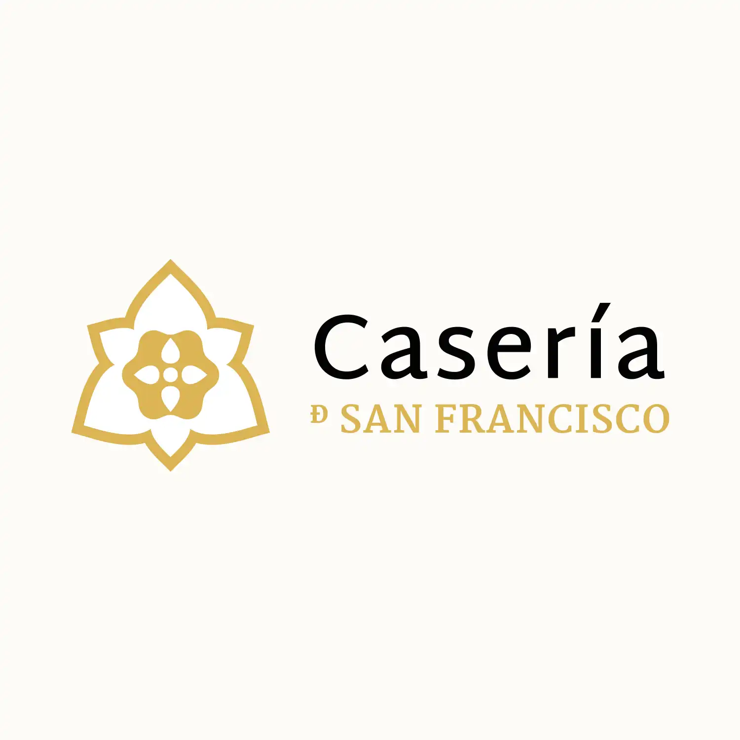 Logotipo horizontal de Casería San Francisco en versión oscura sobre fondo claro