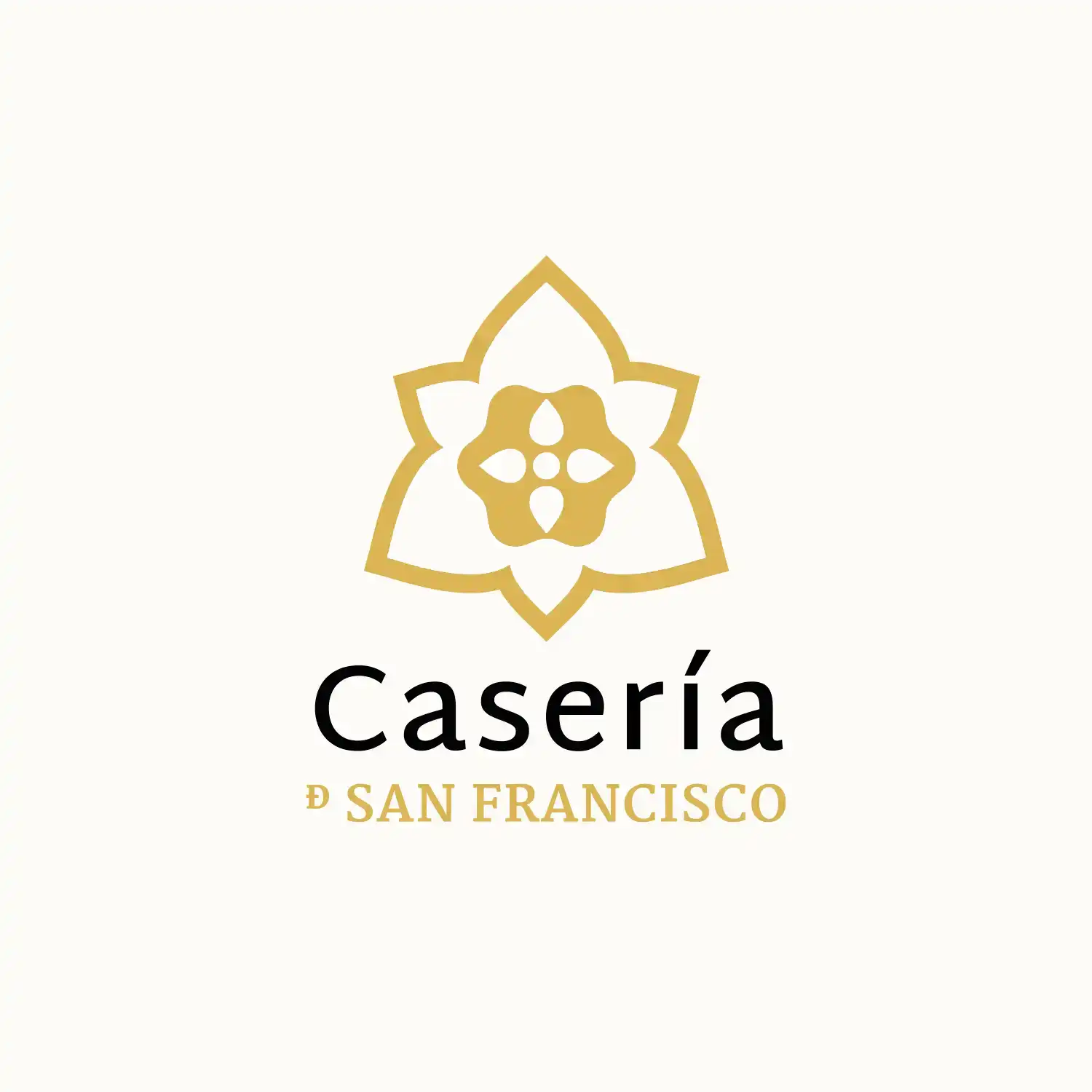 Logotipo vertical de Casería San Francisco en versión oscura sobre fondo claro