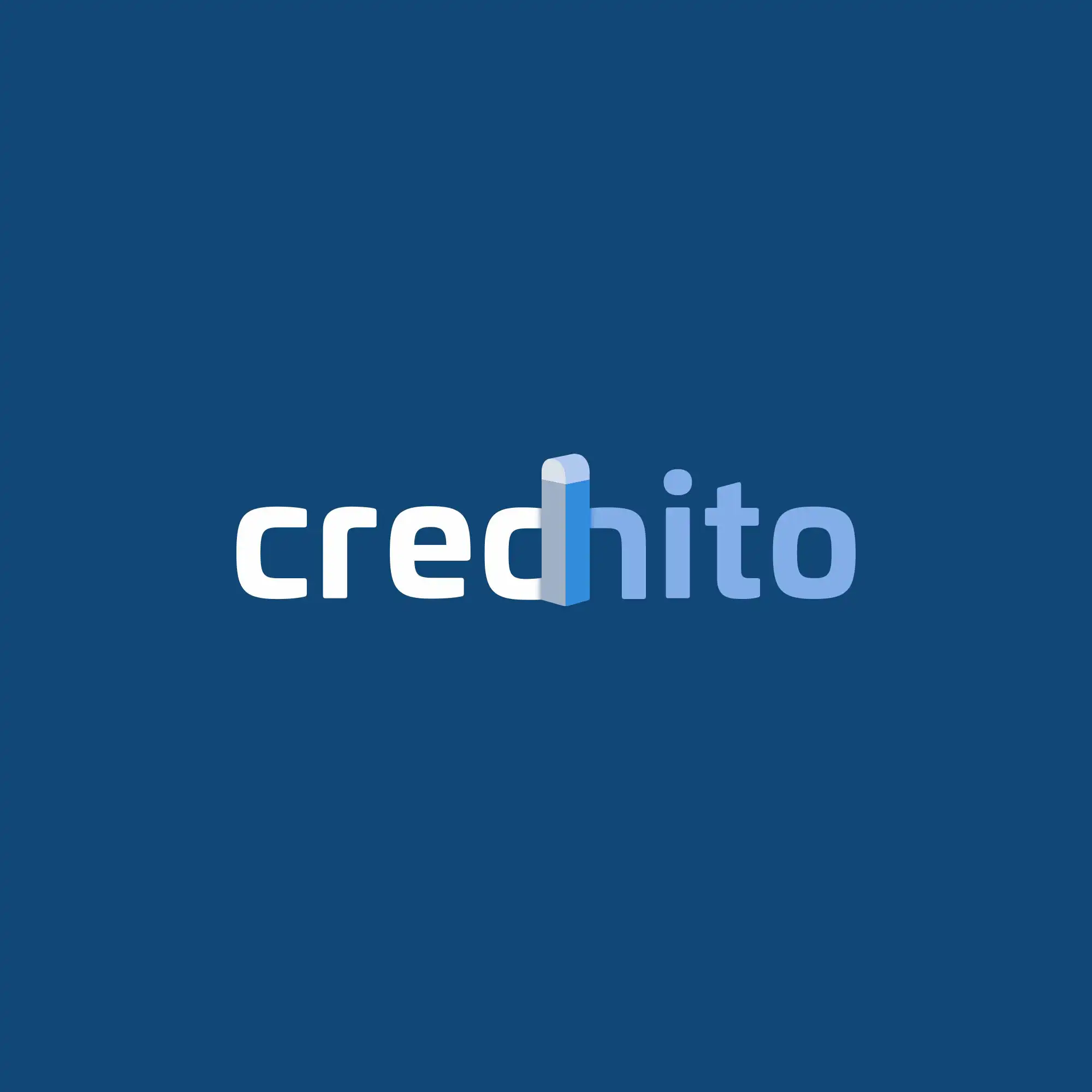 Logotipo de Credhito en versión clara sobre fondo azul oscuro