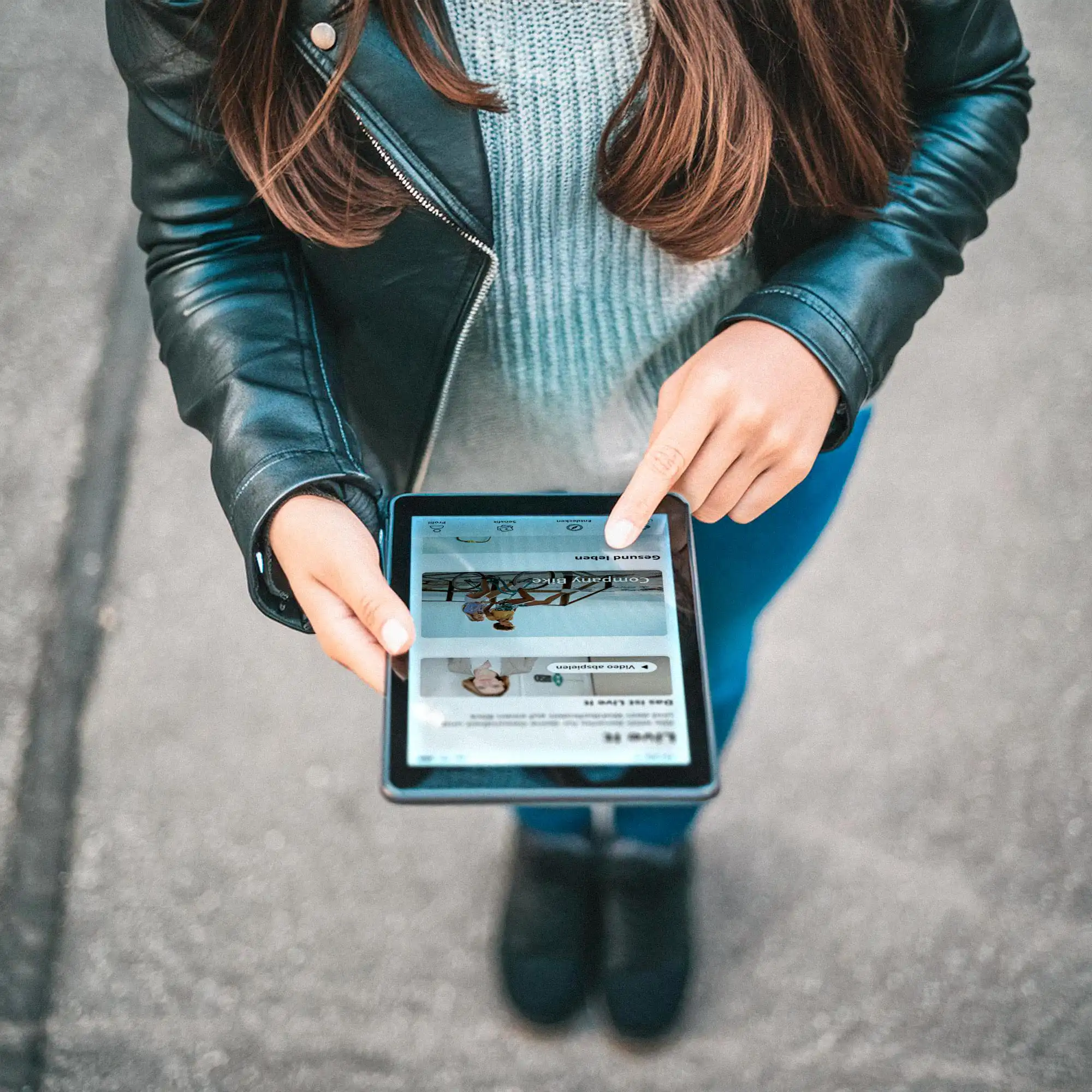 Diseño UI de la app de beneficios con el programa Company Bike en formato tablet