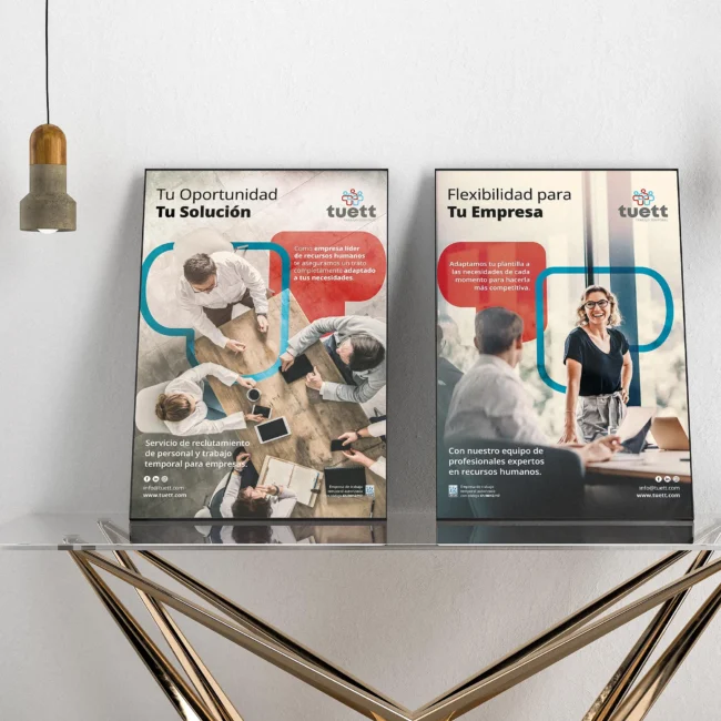 Pósters corporativos de TuETT para decoración de oficina
