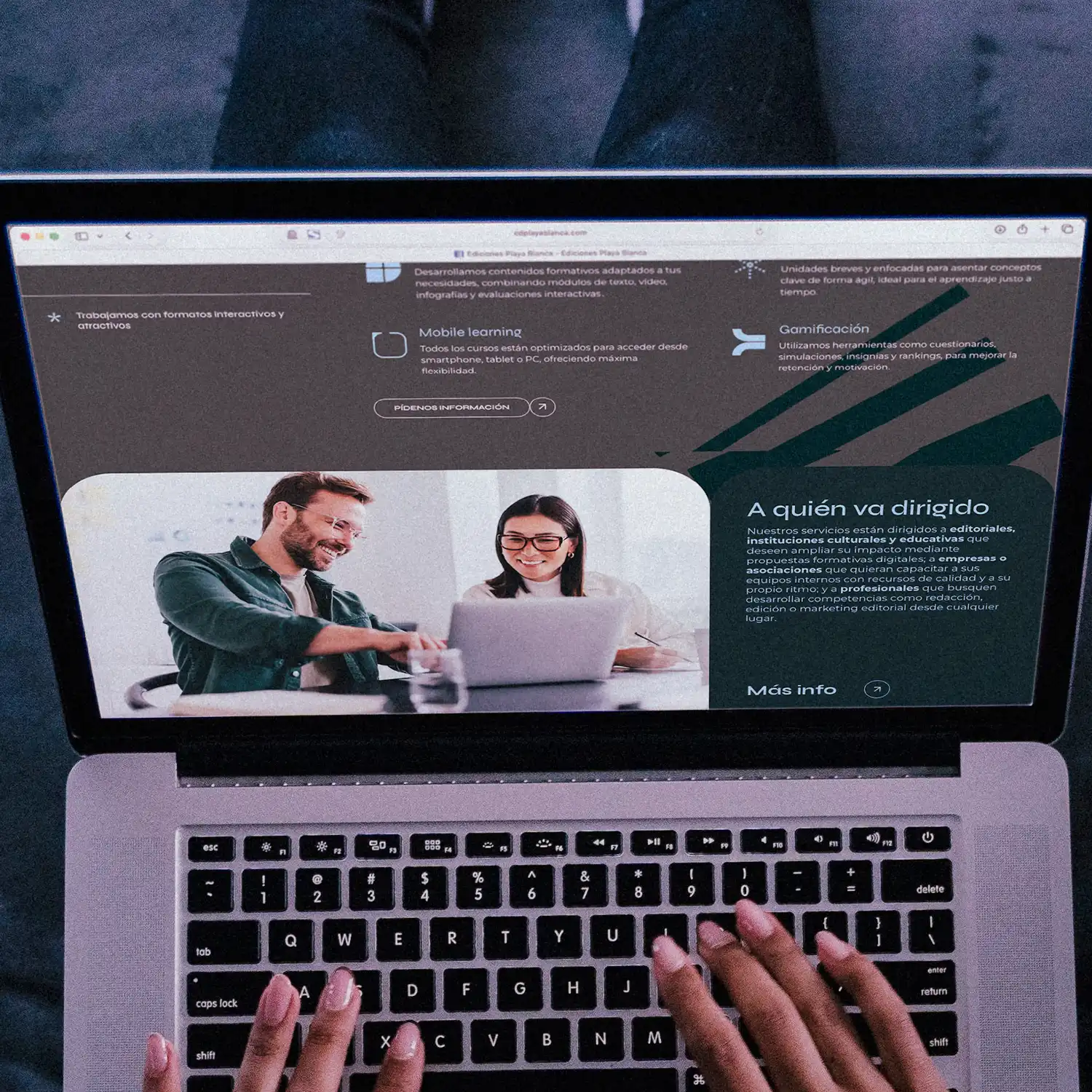 Página Quiénes somos en la web de editorial, diseño web Ediciones Playa Blanca