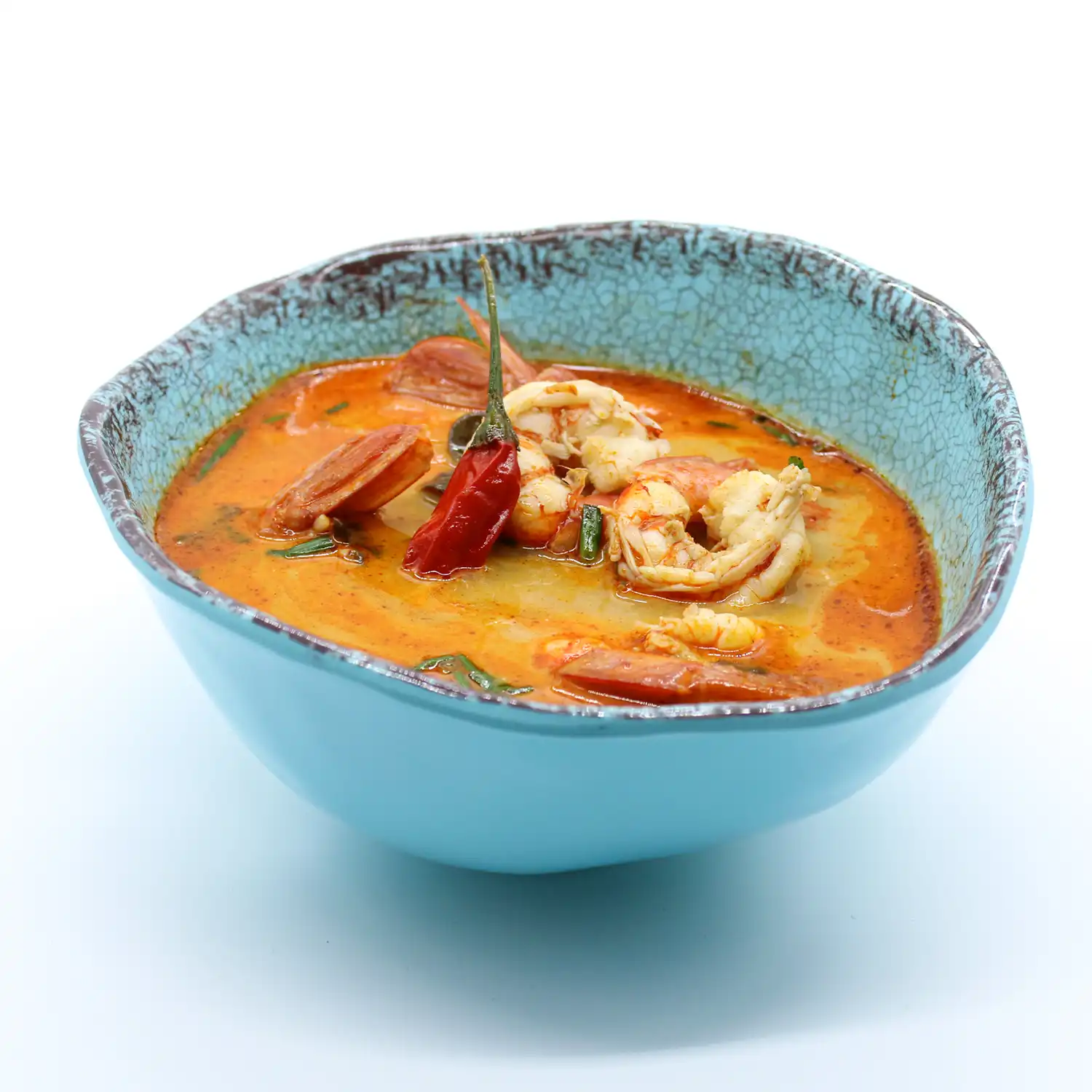 Fotografía de producto de sopa Tom Yum para restaurante asiático Noodles Pacifico